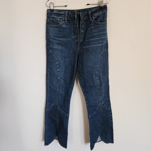 Lucky Brand Denim - LUCKY BRAND Women Bridgette Lace Up Blue Jeans With TULIP Hem Detail Size 2/26.